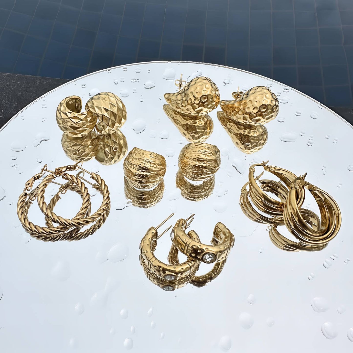 Collette teardrops earrings gold