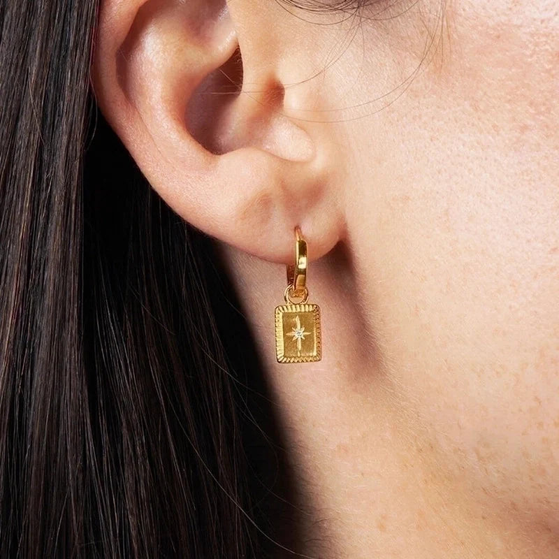 Molly Zircon star drop earrings